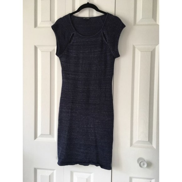 Navy Blue Sparkly Bodycon Dress - Picture 2 of 7
